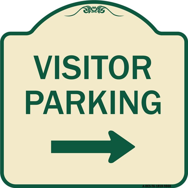 Signmission Designer Series-Visitor-parking Right, Tan & Green Heavy-Gauge Aluminum, 18" x 18", TG-1818-9868 A-DES-TG-1818-9868 - main